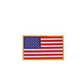 Jumbo Embroidered US Flag Patch w/Gold Border